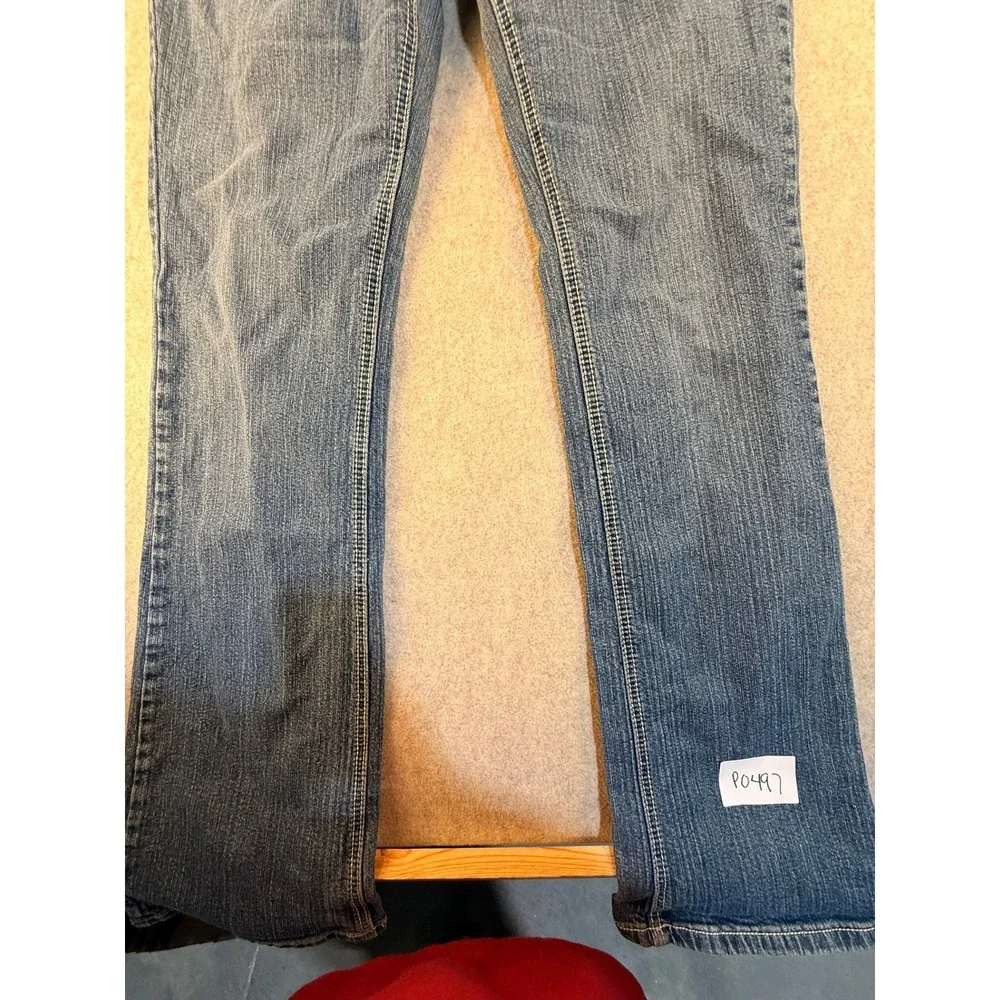 Blue Asphalt Womens Bootcut Jeans Size 13x31 Medium Wash Low Rise Double Button